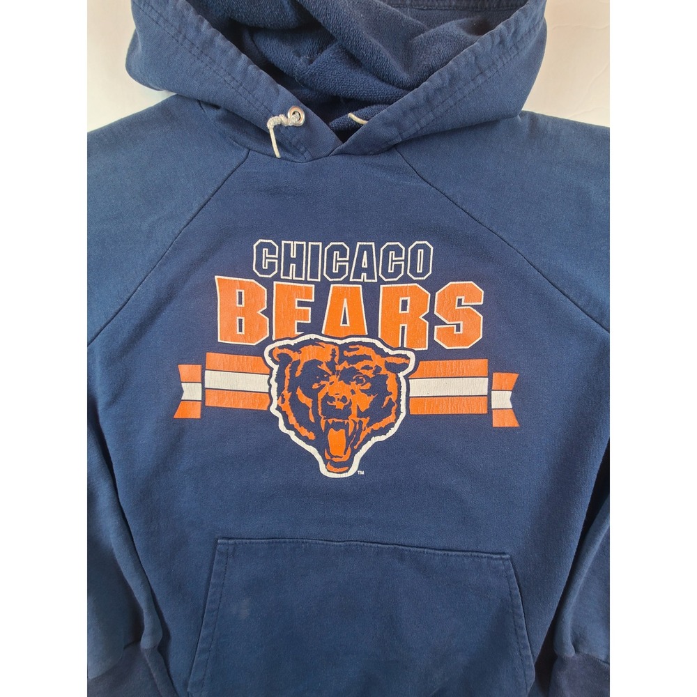 Vintage Chicago Bears NFL Hoodie Women Large Navy Blue Garan Made in USA Graphic